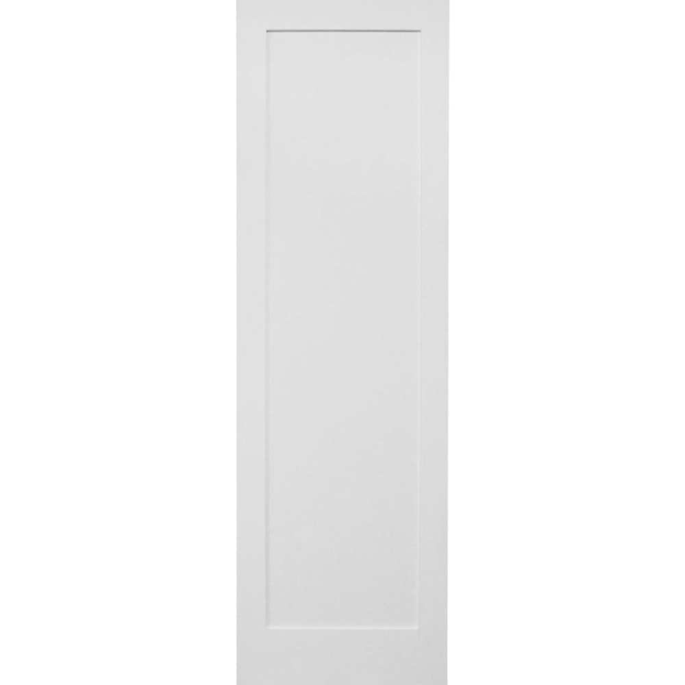 30 in. x 6ft 8in. White Shaker 1-Panel Solid Core Primed MDF Interior Door Slab